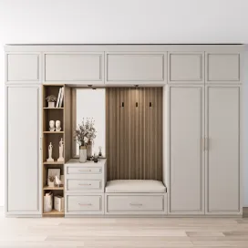 Hallway White Wood Set